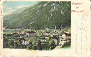 1902 Gußwerk, Gusswerk bei Mariazell (Steiermark); general view, church. Verlag von F. Poppel No. 7038. (EM)