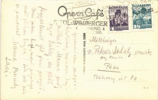 1933 Wien, Vienna, Bécs; Opern-Café / café, terrace with guests and waiters, automobile. Toni Luches...