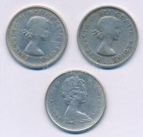 Kanada 1960-1967. 25c Ag (3xklf) T:2-3 karc Canada 1960-1967. 25 Cents Ag (3xdiff) C:XF-F scratched