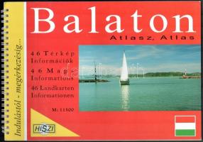 1997 Balaton atlasz. 46 település részletes térképe, 1:11.500. Gyula, 1997, HISZI-Map Kft, 89 p. Kiadói spirálfűzött papírkötés,