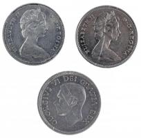 Kanada 1949-1968. 10c Ag (3xklf) T:2,2- karc Canada 1949-1968. 10 Cents Ag (3xdiff) C:XF,VF scratche...