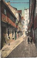 1917 Hamburg, Alt-Hamburg; Hof in der Steinstrasse / old town, street view, shop of W. Tietz (EK)