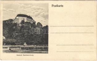 Frankenberg, Schloß Sachsenburg / castle. Heimatslied music sheet on the backside (EK)