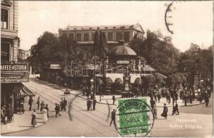 1926 Hannover, Kaffee Kröpcke, Kaffee-Astoria / café, street view. TCV card