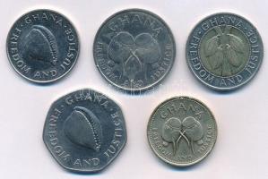 Ghána 1991-1998. 20C - 500C (5xklf) T:2
Ghana 1991-1998. 20 Cedis - 500 Cedis (5xdiff) C:XF