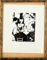 Christian Schad (1894-1982): Circus, 1925, utánnyomás 1970 körül (Panderma kiadás). Fametszet, papír...