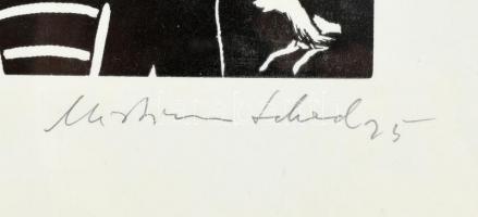 Christian Schad (1894-1982): Circus, 1925, utánnyomás 1970 körül (Panderma kiadás). Fametszet, papír...