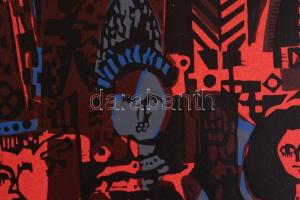 Zala Tibor (1920-2004): Carmina burana I., 1983. Linómetszet, papír, jelzett, számozott (25/100). 50...