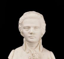 Mozart, Chopin, Beethoven büsztök, 3 db alabástrom, jelzettek (A. Giannelli), m:12 cm