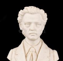 Mozart, Chopin, Beethoven büsztök, 3 db alabástrom, jelzettek (A. Giannelli), m:12 cm