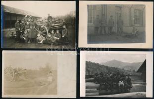 cca 1916-1940 Katonai fotók, névjegy, meghívók, 7 db, 9×13 cm