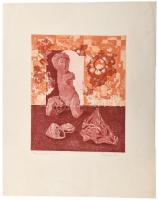 Badacsonyi Sándor (1949): Csendélet torzóval. Színes rézkarc, akvatinta, papír, jelzett, számozott (61/100), 29,5x24,5 cm