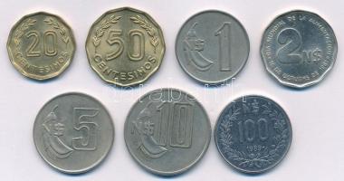 Uruguay 1981-1989. 20c - 100P (7xklf) T:1-,2 Uruguay 1981-1989. 20 Centesimos - 100 Peso (7xdiff) C:AU,XF