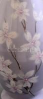 Virágmintás porcelán váza, kézzel festett, Bakosné jelzéssel, hibátlan, m: 24 cm