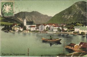 1908 Egern, Rottach-Egern am Tegernsee / general view, boat. TCV card (EK)
