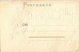 Nürnberg, Nuremberg; Hans Sachsens Wohnhaus. Nürnberger Meisterkarte Hans Sachs. Art Nouveau, Emb. l...