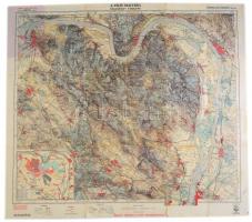 cca 1930 Pilis Hegység télisport térképe, Kirándulók térképe, 2/a szám, kiadja: Magyar Királyi Állami Térképészet, szakadásokkal, 68×76 cm