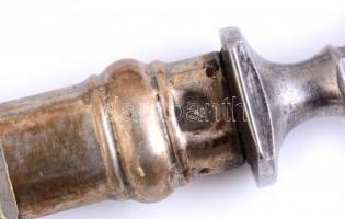 V. Mayer's Sőhne ezüst (Ag.) nyelű 6 személyes süteményes villa és kés készlet, jelzett. egyik ...