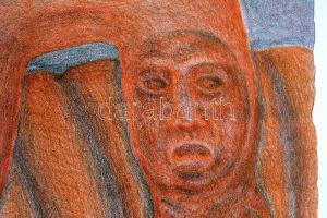 Gaál József (1960-): "Machine á terre" - Földszerszám, 1990. Litográfia, papír. Jelzett, s...