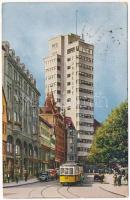 1929 Stuttgart, Tagblatt-Turmhaus / skyscraper, tram, automobiles