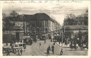 1912 Berlin, Potsdamer Platz / square, street view, trams, autobus, horse-drawn omnibus, bicycle (EK)