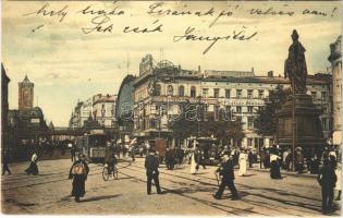 1911 Berlin, Alexanderplatz mit Berolina / street view, square, tram, photography atelier, shops, bicycle