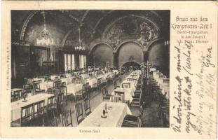 1903 Berlin, Kronprinzen-Zelt, Berlin-Tiergarten, in den Zelten / restaurant, interior. Verlag Fr. Rieger (EK)