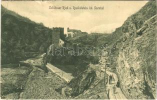 1925 Sarentino, Sarntal (Südtirol); Schlösser Ried u. Runkelstein / castles, road (small tear)