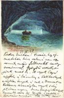 1899 Capri, Grotta Azzurra / Blue Grotto, sea cave. litho (EK)