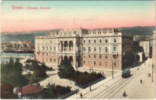 Trieste, Trst; Palazzo Governo / government palace, tram (EK)