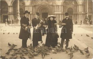 Venezia, Venice; Saint Marks Square with pigeons. photo