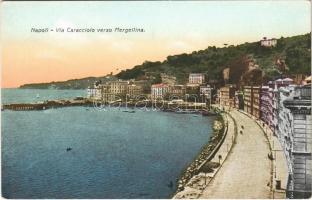 Napoli, Naples; Via Caracciolo verso Mergellina / street view