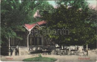 Palics, Palic (Szabadka, Subotica); vendéglő, étterem, terasz pincérrel. Vig Zsigmond kiadása / restaurant, terrace with waiter