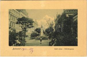 1911 Budapest VI. Gyár utca (ma Liszt Ferenc tér), Irányi emlékszobor, konzervatórium