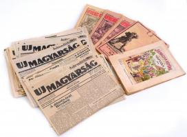 1917-1936 Vegyes újság tétel, nagyrészt cikk gyűjtemény főleg az 1936-os évből (Budapesti Hírlap, Pesti Hírlap), valamint a Katholikus Népszövetség 4 száma (1913-1917.) Valamint két hiányos, 1919-es naptárral. Változó állapotban.