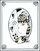 Szász jelzéssel: Portré. Vegyes technika, karton. 17,5x13,5 cm