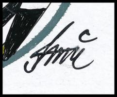 Szász jelzéssel: Portré. Vegyes technika, karton. 17,5x13,5 cm