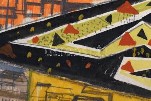 Martyn Ferenc jelzéssel: A város. Akvarell, ceruza, papír. 35,5x45 cm