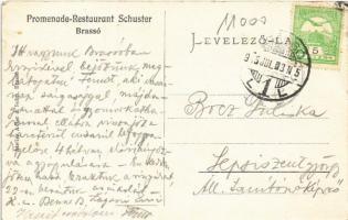 1915 Brassó, Kronstadt, Brasov; Schuster sétatéri étterme, terasz pincérekkel. Adler & Sohn / Pr...