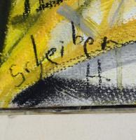 Scheiber H jelzéssel: Színes város. Akvarell, pasztell, karton, széleinél kissé sérült. Paszpartuban...