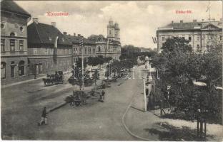 Kolozsvár, Cluj; Emke tér, magyar zászló / square, Hungarian flag