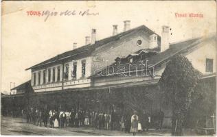 1910 Tövis, Teius; vasútállomás. Izrael Adolf kiadása 147. / railway station (EK)