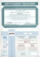 4db-os magyar részvény és letéti jegy tétel, közte "Iparbankház Rt.", "Általános Gázi...