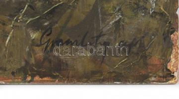 Gyarmathy jelzéssel: Kompozíció. Olaj, farost. 53x34,5 cm