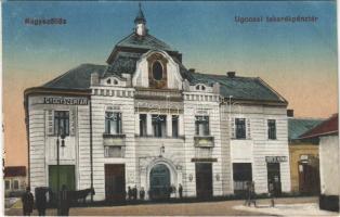 1918 Nagyszőlős, Nagyszőllős, Vynohradiv (Vinohragyiv), Sevljus, Sevlus; Ugocsai takarékpénztár (Az osztrák-magyar bank mellékhelye), gyógyszertár, Todresz Herman és Ábrahám üzlete. Cukermán Károly kiadása  / savings bank, pharmacy, shops