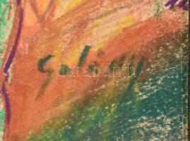 Gulácsy jelzéssel: Jelenet. Ceruza, pasztell, karton, sérült. Fa keretben. 47,5x32,5 cm