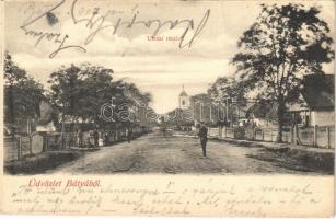 1907 Bátyú, Batyovo, Batovo, Batiovo; utca / street + "M.SZIGET-MISKOLC-BUDAPEST 34.SZ." (fa)