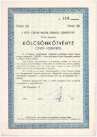 Budapest 1946-. A Pesti Chevra Kadisa Izraelita Szentegylet 4%-kal kamatozó Kölcsön Kötvénye 50Ft-ról, részben kitöltött, dátum nélkül, két aláírással, szárazpecséttel T:I-