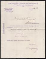 1912 Oroszka, Garamvölgyi Cukorgyár Részvénytársaság fejléces számlája