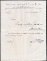 1913 Léva, Barsmegyei Népbank Rt. Lévai Telepe fejléces levele